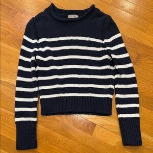 J. Crew Navy and Cream Striped Sweater